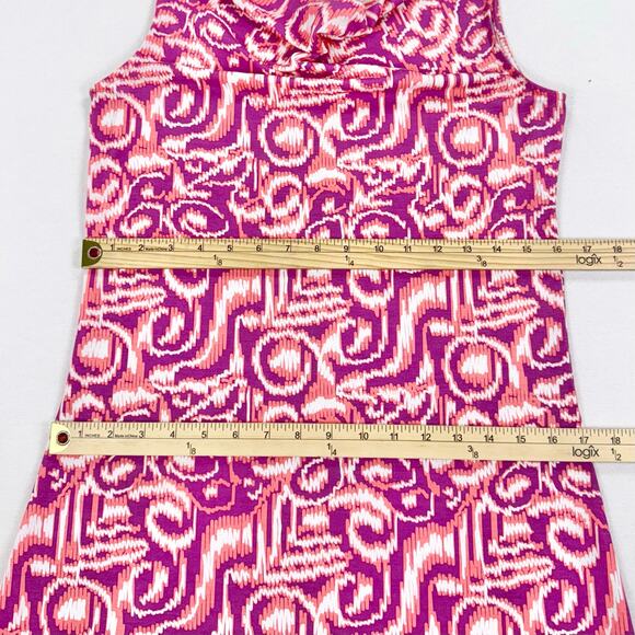 Title Nine Women's Breeze Ikat Cowl Neck Knit Dress Small Pink Sleeveless - Picture 11 of 13